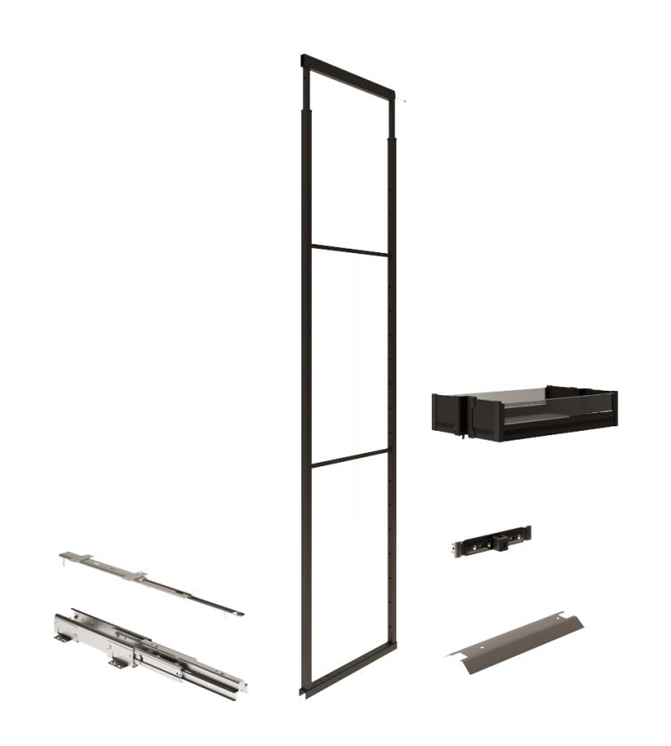 859MK Colonna estraibile con guide a sfera Black