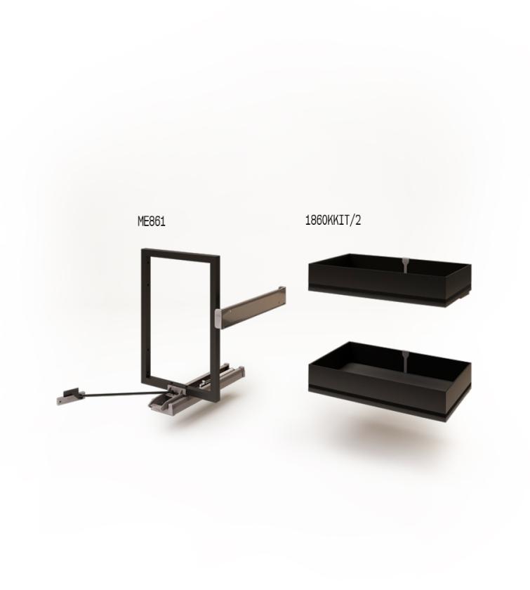 861K Minimal - Sistema estraibile a due cesti per mobile base Black
