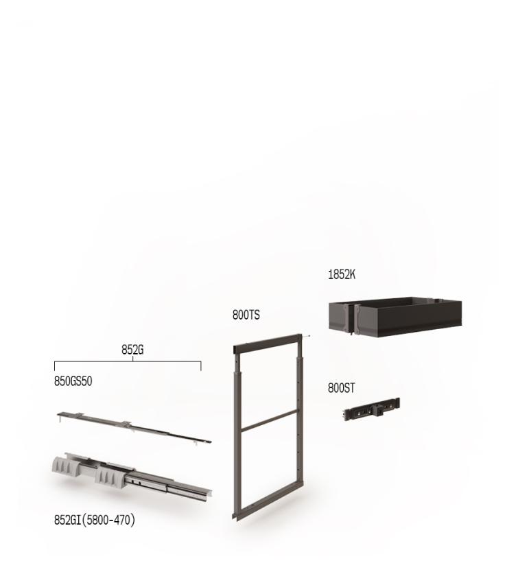 852SK Colonna estraibile con guide a sfera Slate