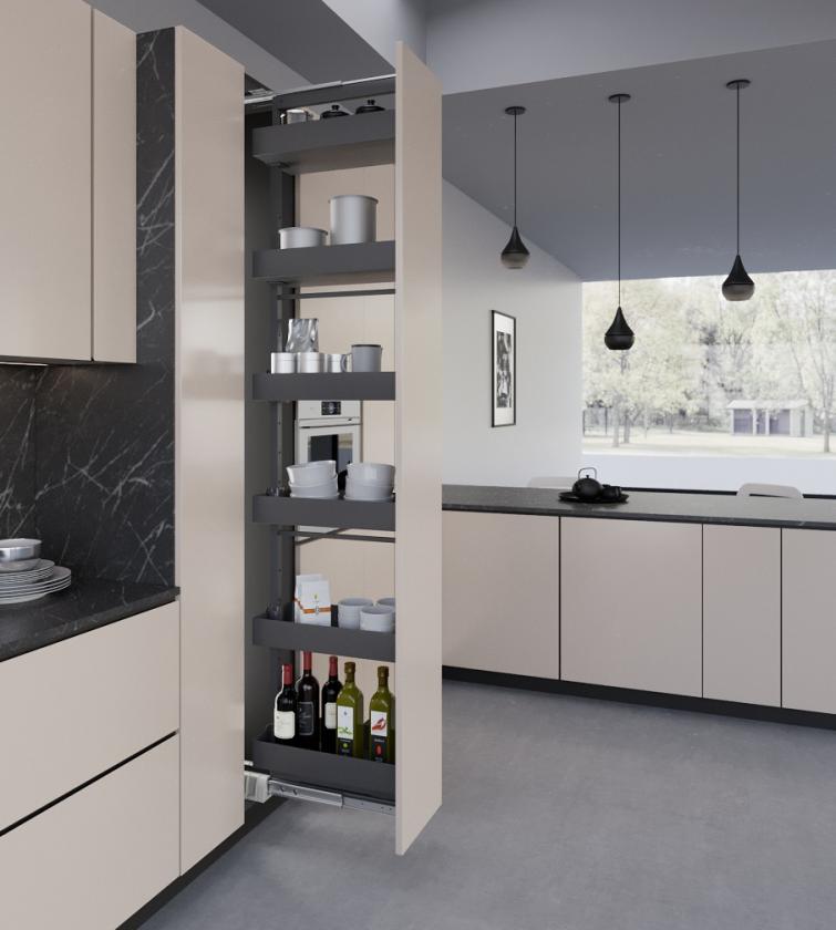 852HY Colonna estraibile con guide a sfera Slate