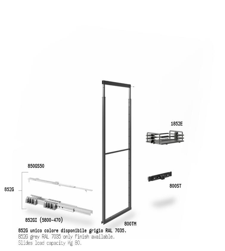 852ME Colonna estraibile con guide a sfera Slate