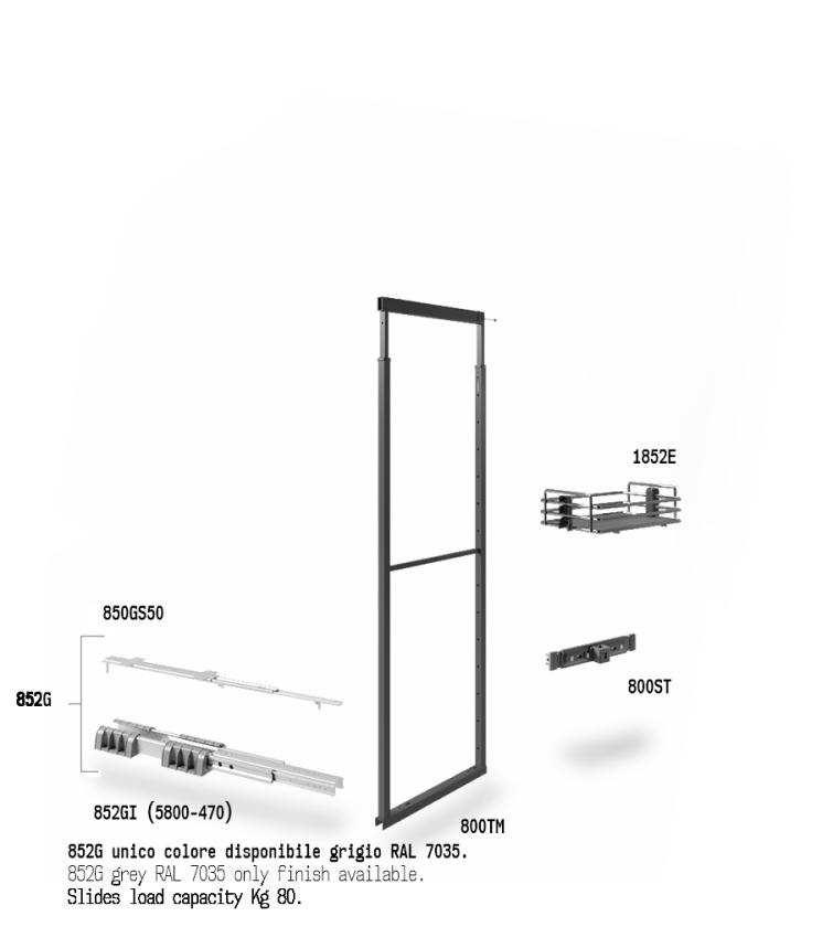 852ME Colonna estraibile con guide a sfera Titanium