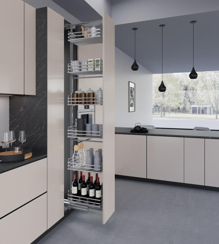 859E Colonna estraibile con guide a sfera Gray Chrome