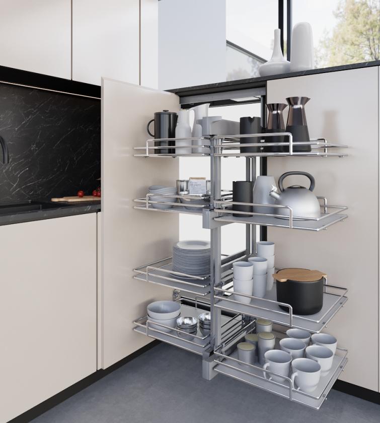 839E Compact 2 - Meccansimo angolare reversibile ad estrazione totale White Chrome