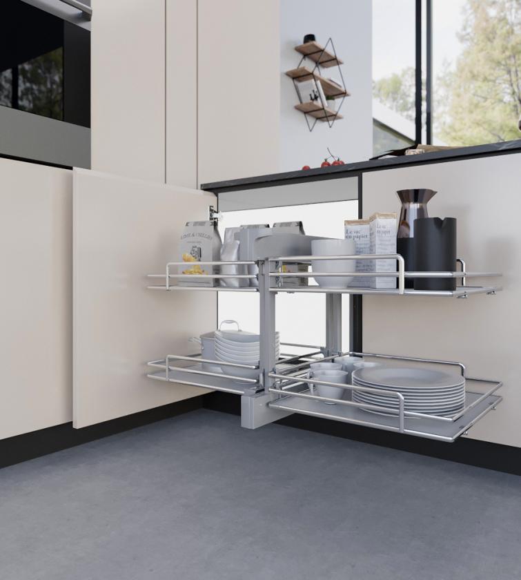 839E Compact 2 - Meccansimo angolare reversibile ad estrazione totale White Chrome