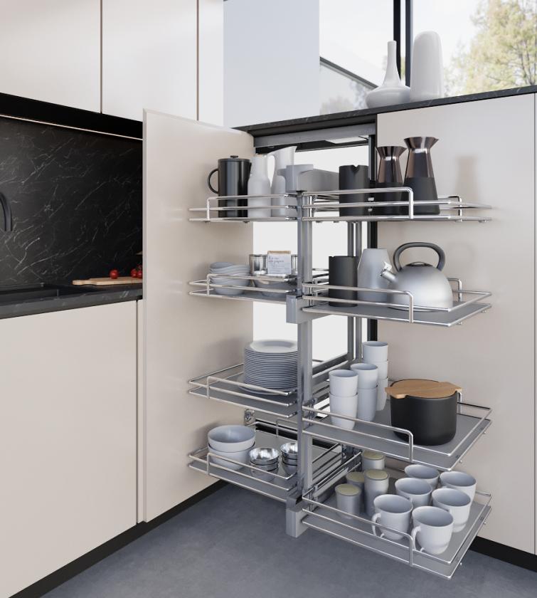 839E Compact 2 - Meccansimo angolare reversibile ad estrazione totale Gray Chrome