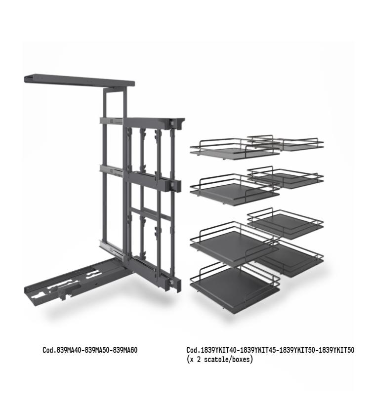 839E Compact 2 - Meccansimo angolare reversibile ad estrazione totale Slate