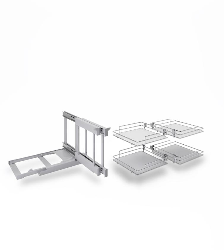 839E Compact 2 - Meccansimo angolare reversibile ad estrazione totale White Chrome