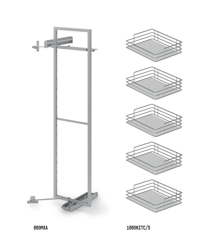 860X Colonna estraibile reversibile Chrome