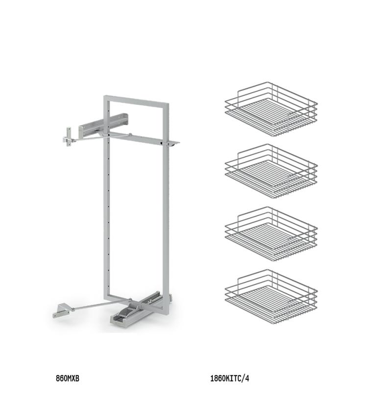 860X Colonna estraibile reversibile Chrome