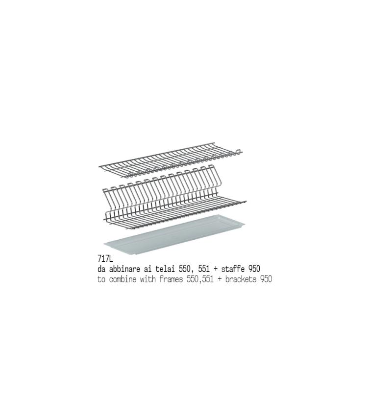 717L Kit scolapiatti in filo Ovale Chrome